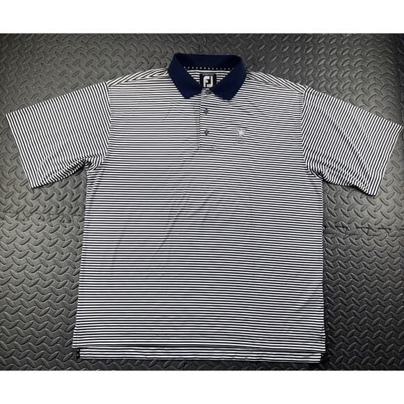 Footjoy Polo Shirt Adult Extra Large Striped Short Sleeve Golf Golfing Men's - Picture 1 of 12